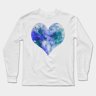 Splash Heart in Purple and Teal Long Sleeve T-Shirt
